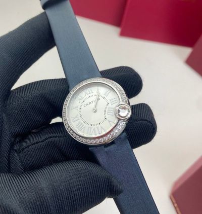 Cartier Ballon Blue de Cartier 30MM With Diamond Bezel Blue Bracelet Watch